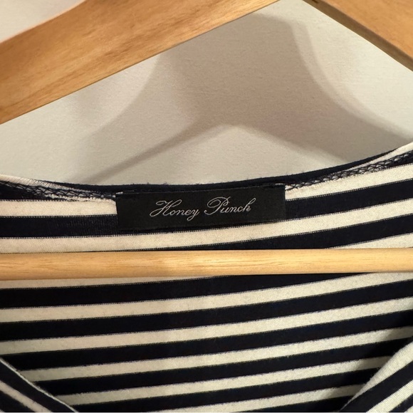 Honey Punch Black and White Striped Top - Picture 3 of 4